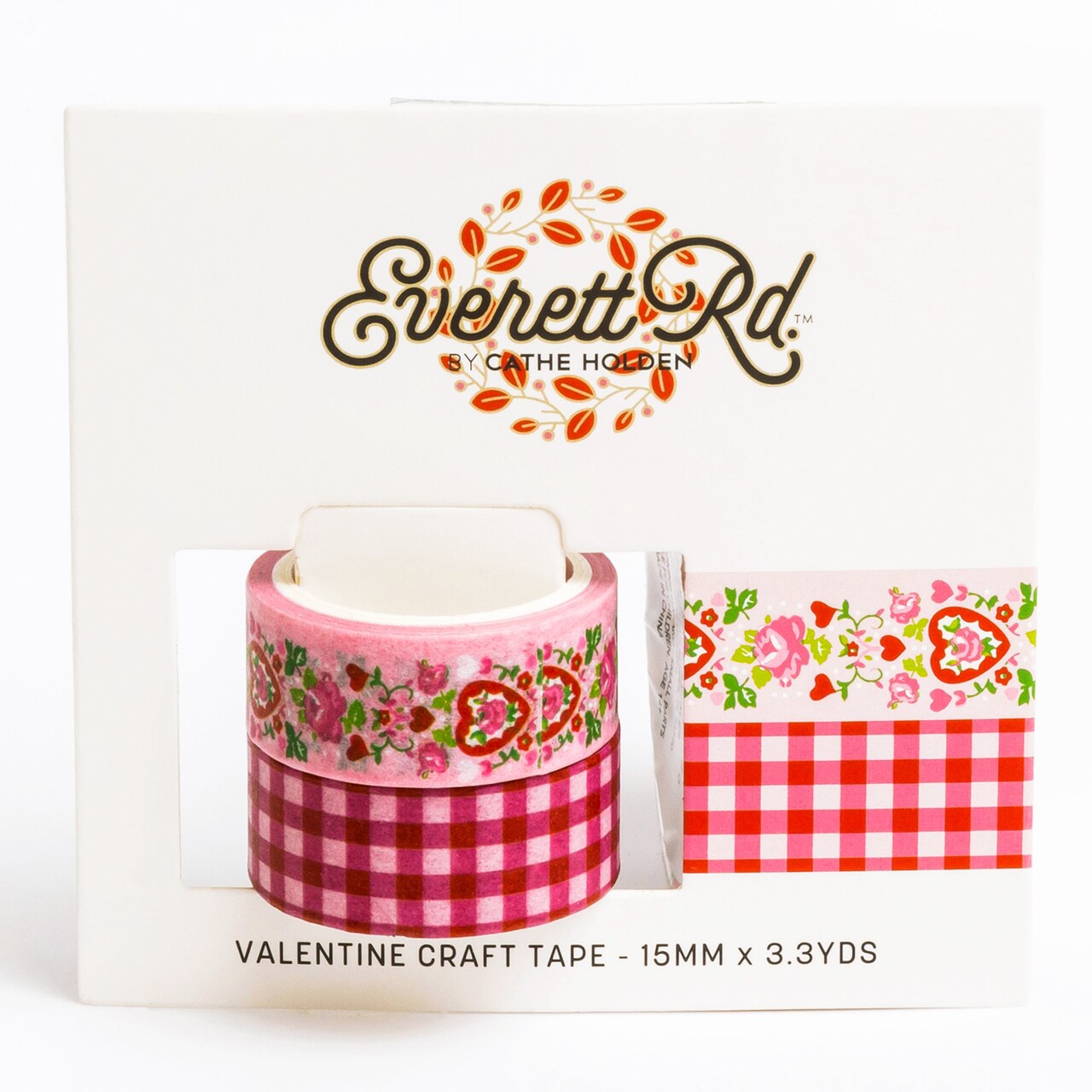 Red Gingham, Hearts, & Roses Washi Tape Everett Rd. by Cathe Holden